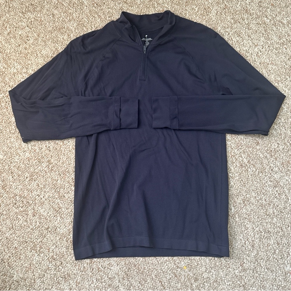 Fabletics Men’s Navy Blue Performance Quarter-zip Size Medium